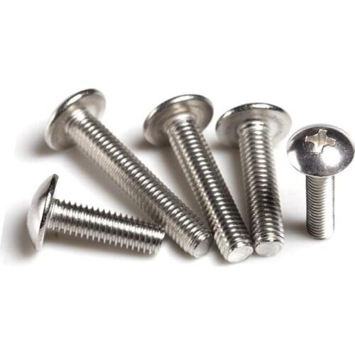 304 Stainless Steel M5*8/10/12/16/18/20/22/30/35/38/40/42/45 Big Flat Head Bolts Cross Mushroom Screw Metric Thread