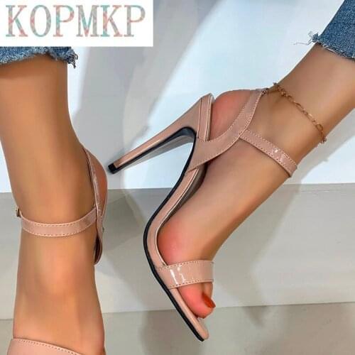 2021 Summer Ankle Strap Women Open Toe Sexy Sandals Lady High Heels Sandals Buckle Kopmkp Women Sandals Party Female Shoes