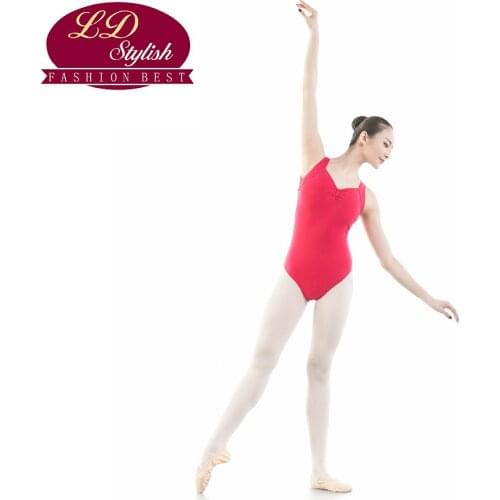 Women Watermelon Red Training Dress Competition Dance Skirt Training Leotards Stage Performance Female Gymnastic Dancewear