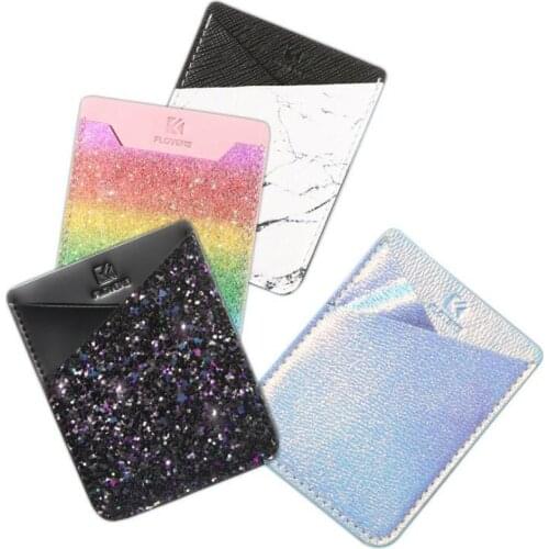 1Pc Adhesive Sticker Phone Pocket Cell Phone Stick On Card Wallet Stretchy Credit Cards ID Card Holder Pouch Sleeve