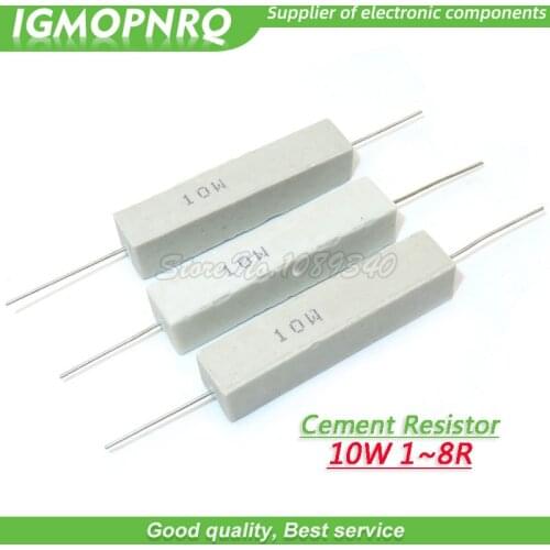 10pcs 10W 1R 2R 5R 8R Cement resistance resistor 1 2 5 8 ohm IGMOPNRQ