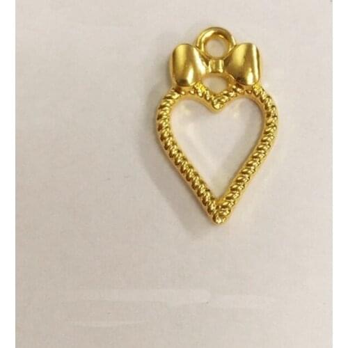 10 pcs/lot Love Heart shape Metal Frame DIY Earrings pendant frame Gold Charm Bezel Setting Cabochon Setting UV Resin Charm