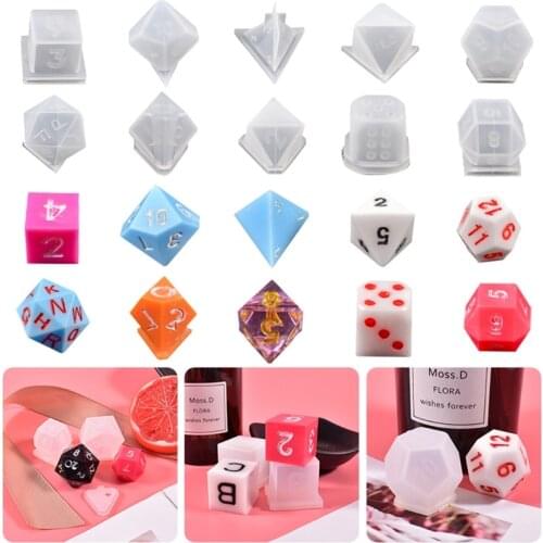 15 Shapes Irregular Dice Epoxy Resin Mold Multi-spec Digital Game Silicone Mould DIY Crafts Casting Tools