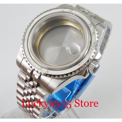 40mm Stainless Steel Watch Case with Sapphire Glass + Jubilee Bracelet Fit ETA 2836 MIYOTA Automatic Movement