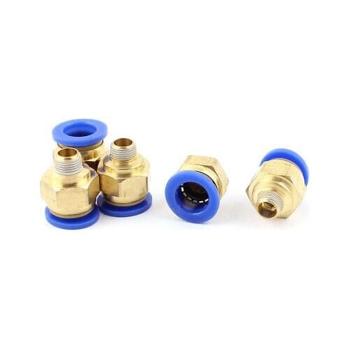 5 Pcs 12mm Tube to 1/8BSP Thread Push in Quick Connect Coupler Fittings PC12-01
