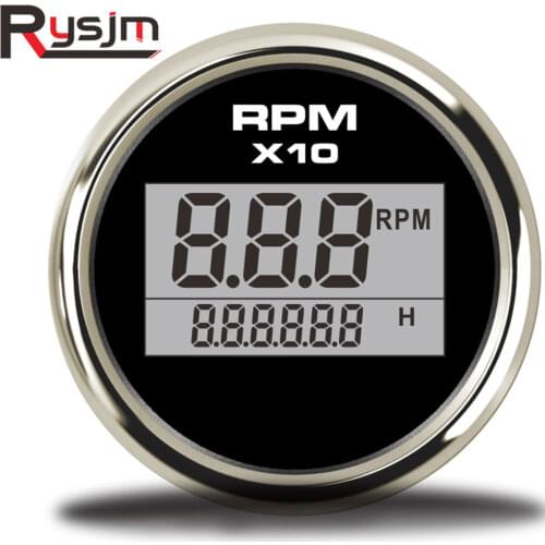 8 Color 52mm Digital tachometer for outboard motor motorcycle Marine Car Truck Boat Tacho Gauge Hourmeter Waterproof 0-9990 RPM