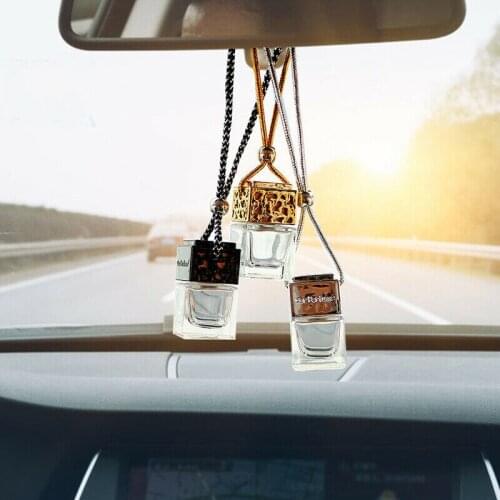Auto Interior Decor Uv Metal Alloy Perfume Pendant Car Freshener Perfume Empty Bottle Rearview Mirro Ornament Hanging Perfume