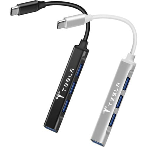 Car USB Extender HUB Multi Splitter Adapter For Tesla Model3 2021 Car Accessories USB Splitter Hub Docking Station Model 3