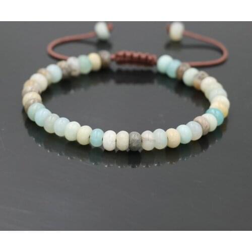 New Design Abacus Beads Bracelet Men Amazonite Natural Stone Bracelet For Women Girls Lucky Couple Bracelets Jewelry Lover Gift