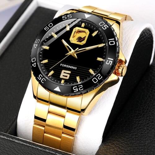 FORSINING Top Brand Men Automatic Mechanical Watch Mens Fashion Luxury Business Wristwatch Stainless Steel Self-Wind Watches