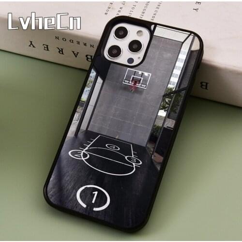 LvheCn Basketball Court Diagram Phone Case Cover For iPhone 5 SE 2020 6s 7 8 Plus 11 12 Pro X XR XS Max Samsung S8 S9 S10 coque