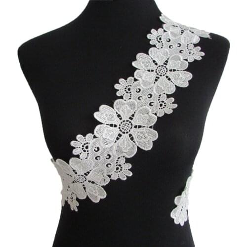 Black and white lace section belt clothing embroidery DIY decoration craft sewing bar code supplies accessories 1 piece for sale