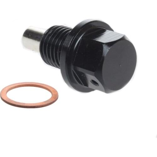 Black Aluminum Alloy Magnetic Oil Drain Plug Engine Dress Up Oil Sump Drain Plug Nut M12x1.5/1.25/1.75 M14x1.25/1.5 M16x1.5 M20