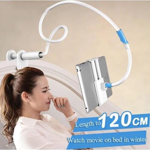 120cm Long Arm Adjustable Tablet Stand Holder For IPad Mini Air Pro IPhone 11 Samsung 4-10.5 Inch Lazy Bed Tablet Mount Bracket