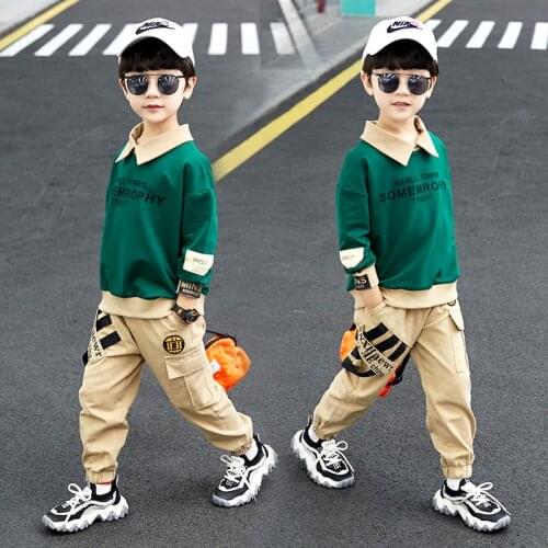 New In Stock Spring Autumn Childrens Clothes Suit Baby Boys Sweatshirts + Pants 2pcs/Set Kids Teenage Gift Formal Boy Clothing