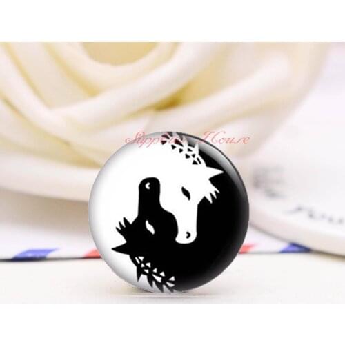 Handmade Round Animal photo glass Cabochons, Jewelry Finding Cameo Pendant Settings, (F008-266)