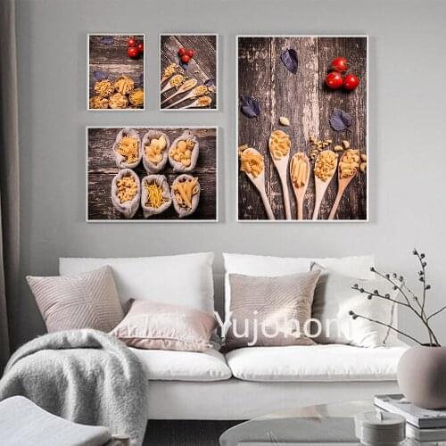 Noodles Canvas Painting Pasta Italy Spaghetti Posters and Prints Food Pictures For Kitchen Home Western Restaurant Modern Decor