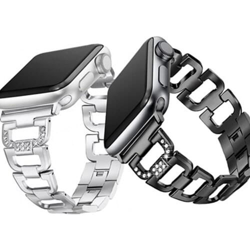 Apple watch Se / 6 / 5 / 4 / 3 / 2 / 1 stainless steel crystal diamond strap 38mm 40mm 42mm 44mm Iwatch metal strap