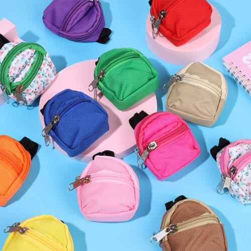 1PC 1/6 Cute Mini Zipper Doll Backpacks Fashion Travel Case School Bags Rucksack Doll Play Toy Supplies Accessories Gifts