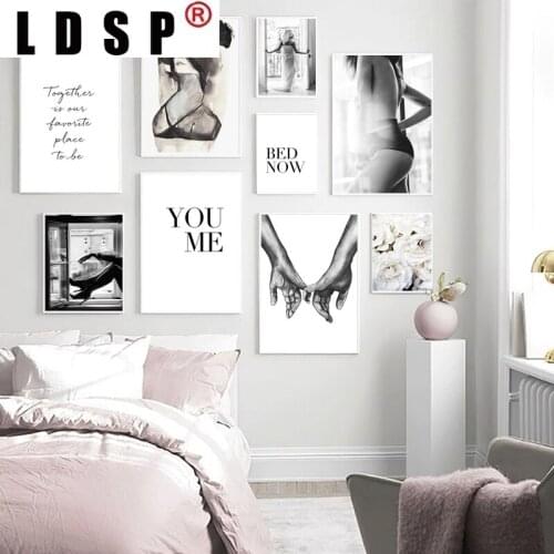 LDSP Fashion Sexy Poster Black White Woman By The Window Canvas Print Wall Art Painting Minimalist Picture Modern Home Decor