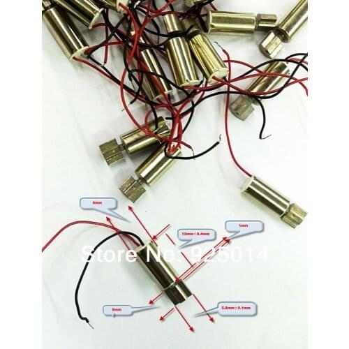 LOW POWER Vibration Pager Vibrating Vibrator Micro mobile Motor 1.5V~5V 6mm x 12mm w/Leads