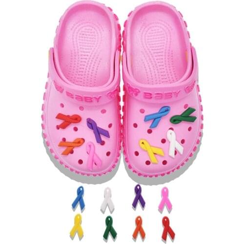 New 10Pcs/set Ribbon PVC Shoe Charms Shoe Accessories Shoe charms for Croc Wristbands Kids Party X-mas Gift