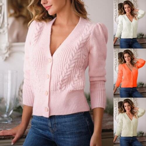 New Fashion Womens Autumn and Winter Oversized Loose Cardigan Sweater Knitted Sweater Cardigan Crop Top Cropped Cardigan