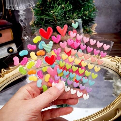 Panalisacraft heart shape sticker for deco sprinkles enamel dots resin sticker Scrapbooking accessories Card Making Decoration