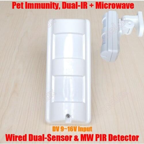 Dual Sensor Outdoor 25kg Pet Immune Microwave & PIR Passive Infrared Detector Motion Detect Intruder Burglar Alarm Pet Immunity