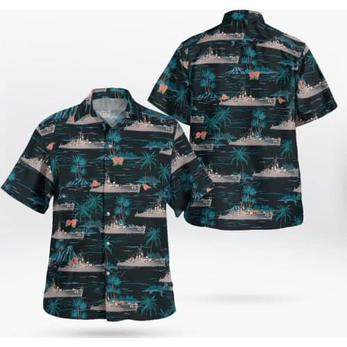 Warship 3D Print Beach Hawaii 2021 Boys Summer Shirt Short Sleeve Shirt Streetwear Oversized Chemise Hombre Blusa Masculina-613
