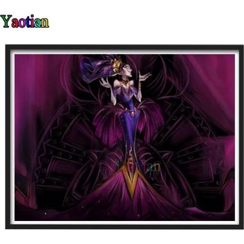 Full Drill 5D Diy Daimond Painting Cross-stitch Cartoon Witch 3D Diamond Painting Full Rhinestones Embroidery Mosaic Gifts