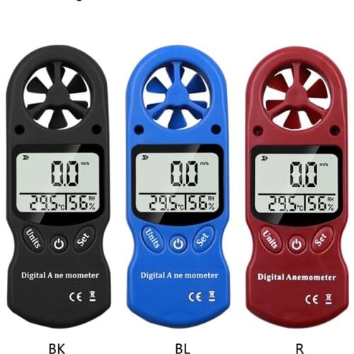 Handheld LCD Display Digital Anemometer Wind Speed Meter Hygrometer Thermometer Air Flow Velocity Gauge Temperature Tester with