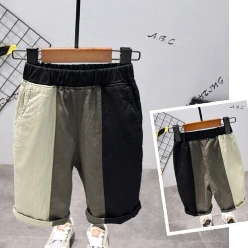 2 3 4 5 6 Years Toddler Boys Shorts Fashion Stitching Shorts For Boy Kids Pants Summer Baby Boy Shorts Elastic Waist Child Pants