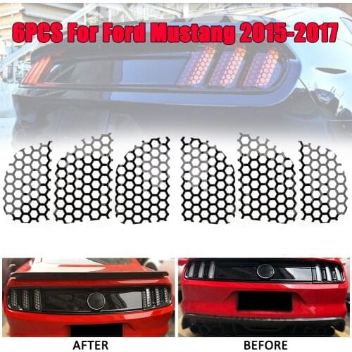Car Sticker Auto Decoration Rear Tail Light Stickers Waterproof Car Honeycomb Decal For Ford Mustang 2015-2017 Car Accessories