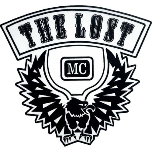 THE LOST EAGLE mc large backing Embroidered Applique Sewing Label punk biker Patches Clothes Apparel Accessories Badge