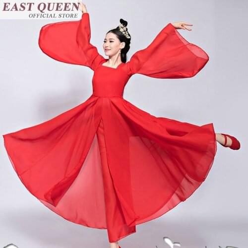 Traditional dresses clothing stage dance wear vintage dress rouge ballroom dance competition dress chinese folk dance FF235 A