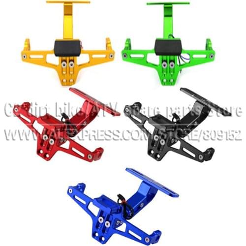 Universal CNC Motorcycle Adjustable Angle Aluminum License Number Plate Frame Holder Bracket