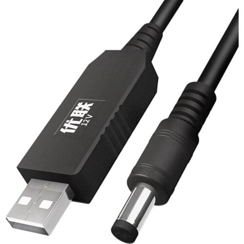 Unnlink 1M DC 5V To 12V 0.8-1A USB To DC 5.5X2.1Mm Cable DC Boost Converter Step-Up Voltage Power Supply Module For Wifi Router