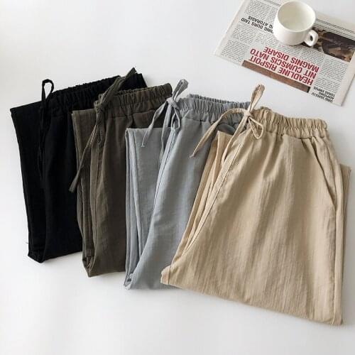 Vintage Pants Women High Waist Plus Size Loose Wide Leg Casual Female Trousers 2021 Summer Joggers Clothes Streetwear