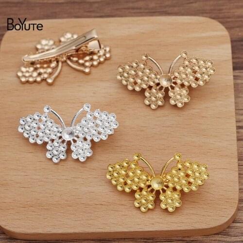 BoYuTe (5 Pieces/Lot) 42*24MM Alloy Butterfly Hair Clips Factory Supply Handmade Diy Hair Accessories Materials