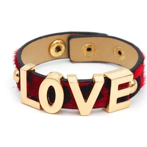 D&D Leopard LOVE Leather Bangles for Women Boho Warp Female Multilayer Bracelets Girl Wrap Bracelet Ladies Party Jewelry