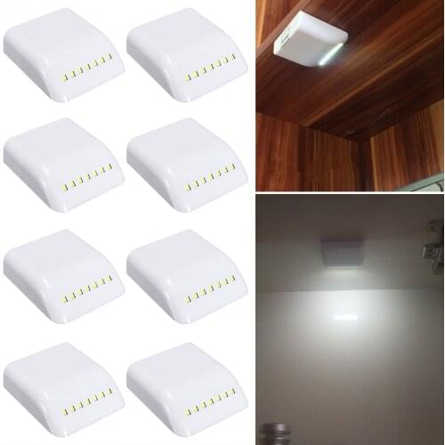 10/5/1pcs 7leds LED Under Cabinet Light Battery Powered Sensor Touch Closet Lamp for Kitchen Cupboard Wardrobe Inner Night Lamp