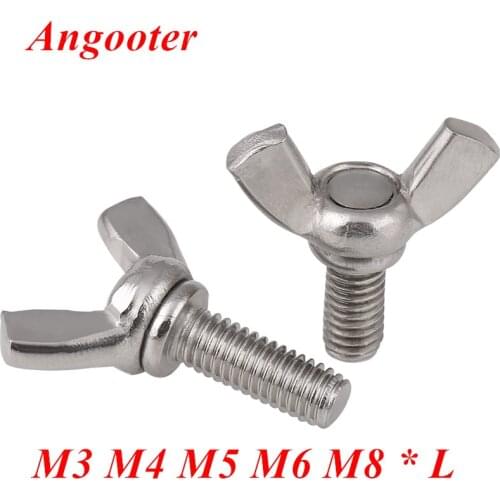 10pcs M3 M4 M5 M6 M8 DIN316 Wing Bolts 304 Stainless steel Thumb Butterfly Hand Bolts Screws Wing Claw Nuts Screws