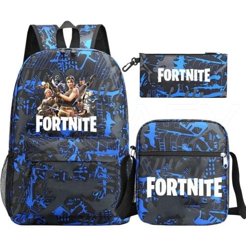 Game FORTNITE 3pcs Set Backpack Fashion Children Cartoon School Bag Bookbag Men Women Travel Bags Mochila Daily Rucksack Sac