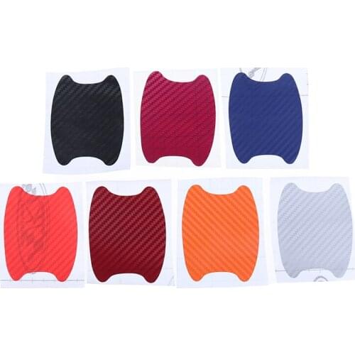 4Pcs/Set high quality Car Door Sticker Carbon Fiber Scratches ResistantHandle Protection Film 8.5*6.8cm