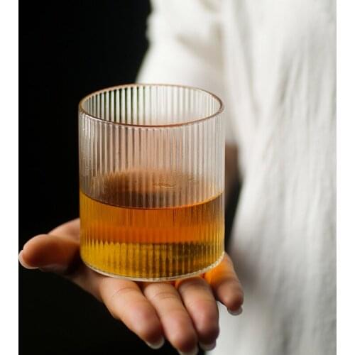 4PCS Ripple Whisky Glasses, Water Glass, Juice Glass, Water Cup Set of 4