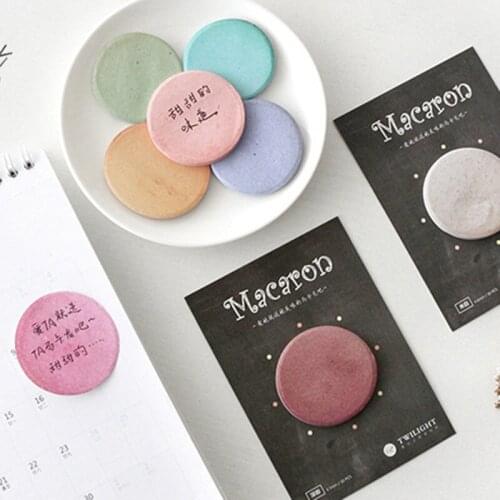 8 color Macaron memo pad Vintage cookie sticky marker Mini diary sticker Stationery Office accessories School supplies EM693