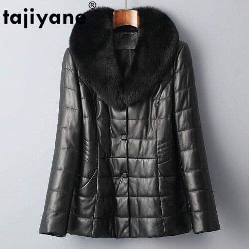Spring Autumn Fox Fur Collar Sheepskin Coat Real Genuine Leather Jacket Women Clothes 2020 Korean Vintage Plus Size ZT2374
