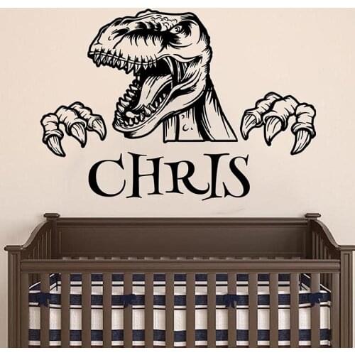 Dinosaur Wall Decal Jurassic Park World Wall ticker Custom Name T-Rex Dinosaur Mural Tyrannosaurus Rex Dinosaur Wall Decal D179