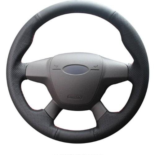 DIY Sewing-on PU Leather Steering Wheel Cover Exact Fit For Ford Focus 2012-2014 KUGA Escape 2013-2016